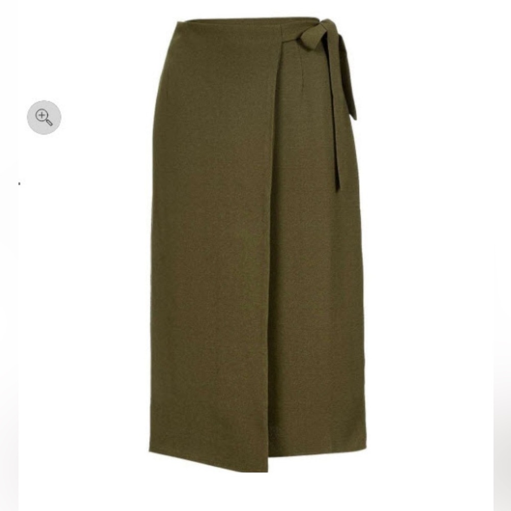 Topshop Army Green Wrap Tie Midi skirt - size 4 - never worn